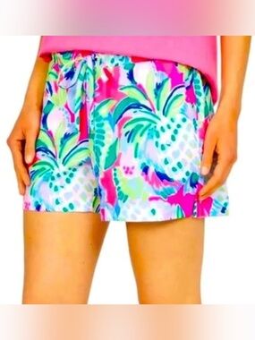 Lilly Pulitzer Katia Shorts in Raising the Bar MultiAdd Elastic Drawstring Waist